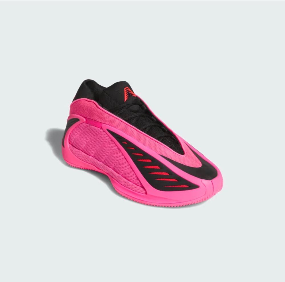 adidas Anthony Edwards 2J JR2253-Lucid Pink/Core Black-Youth Size 5-New With Box